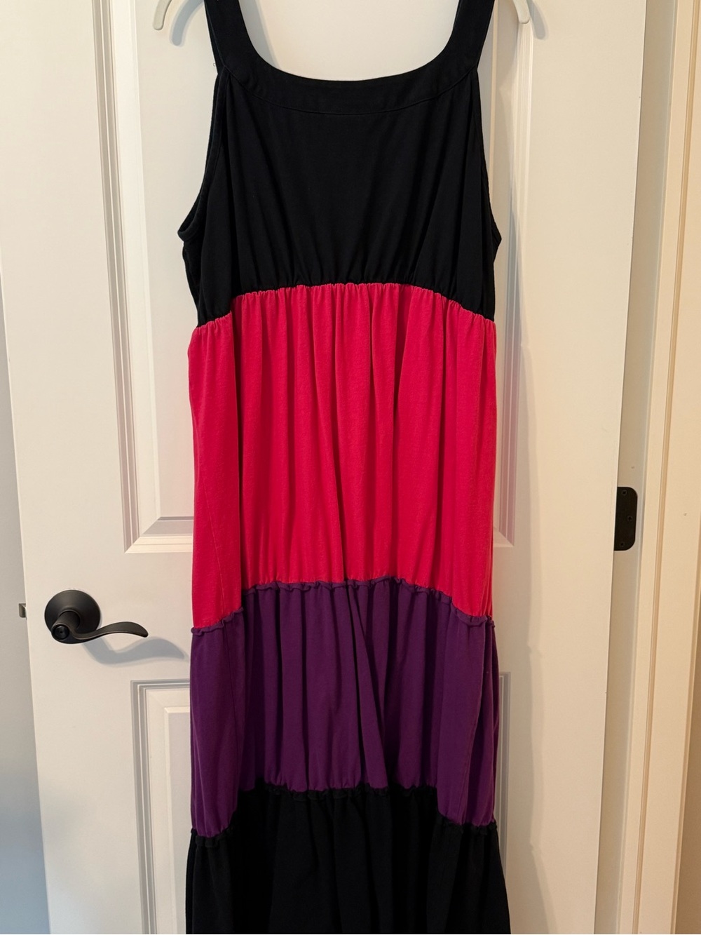 Catherines Color Block Cotton Scoop Neck Top - Picture 2 of 3